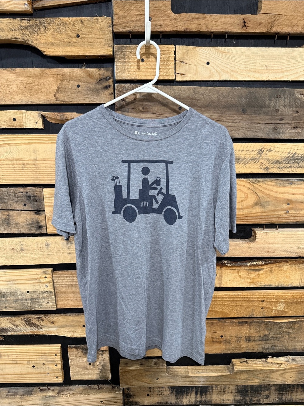 Travis Mathew Tri Blend Heather Gray Mapes Golf Cart Shirt Mens Large